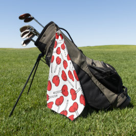 Toalla De Golf Piruetas Rojas, Piruetas de Corazón, Patrón de Pir