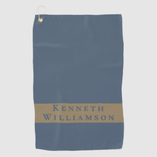 Toalla De Golf Pizarra Azul Latón Minimalista Hombres Moderno Nom
