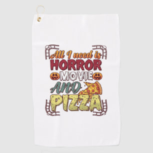 Toalla De Golf Pizza de Película de Terror Halloween Calabaza Crá
