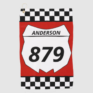 Toalla De Golf Placa número de motocicleta sucia Personalizado Mo