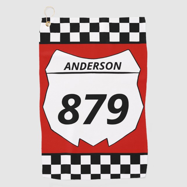 Toalla De Golf Placa número de motocicleta sucia Personalizado Mo (Anverso)