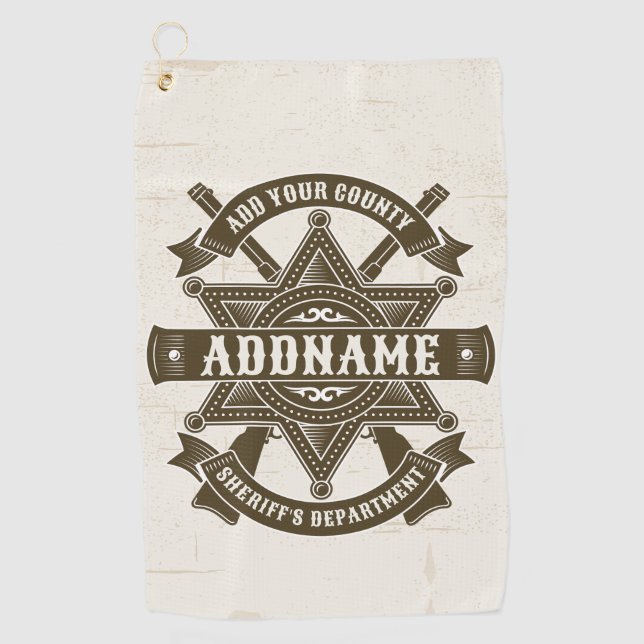 Toalla De Golf Placa personalizada de rifles de alguacil adjunto  (Anverso)