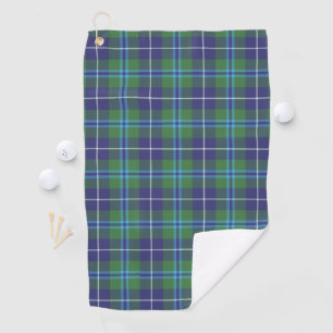 Toalla De Golf Plaid Clan Douglas Blue Green Check Tartán