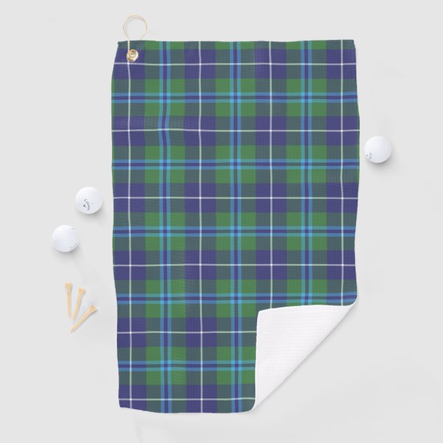Toalla De Golf Plaid Clan Douglas Blue Green Check Tartán (In situ)