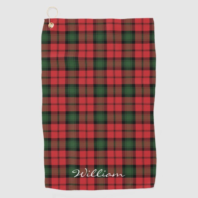 Toalla De Golf Plaid Clan Kerr Red Green Tartán Personalizado (Anverso)