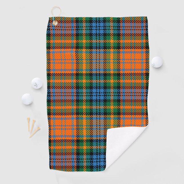 Toalla De Golf Plaid Clan Murray Naranja Blue Green Check Tartan (In situ)