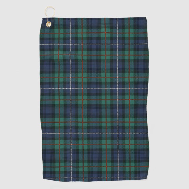 Toalla De Golf Plaid Clan Robertson Tartan Green Purple Check (Anverso)
