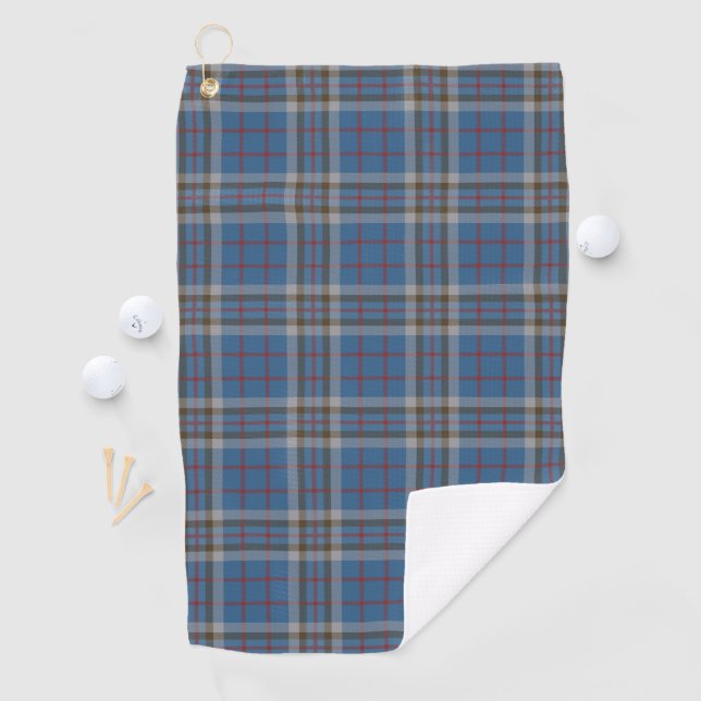 Toalla De Golf Plaid Clan Thompson Gray Blue Check Tartán (In situ)