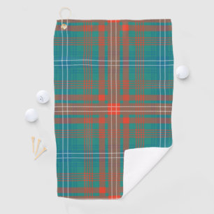 Toalla De Golf Plaid Clan Wilson Naranja Turquoise Check Tartán