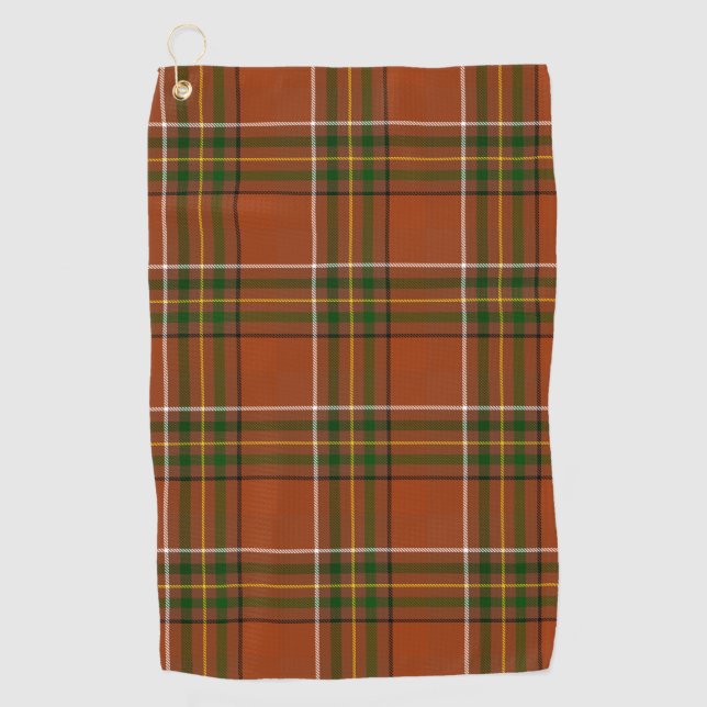 Toalla De Golf Plaid Tartán Terroso Marrón (Anverso)