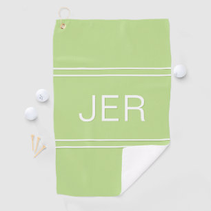 Toalla De Golf Plantilla monogramada Elegante Golfer verde modern