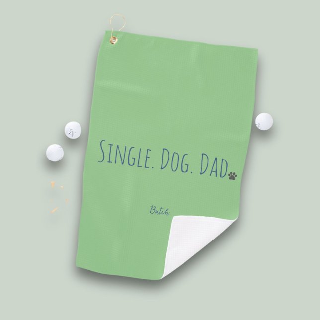 Toalla De Golf Plantilla verde Personalizado de Dog Dad (Single Dog Dad golf towel is a great way to clean your clubs and personalize your game! )