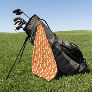 Toalla De Golf Plátanos Divertidos Sobre Naranja
