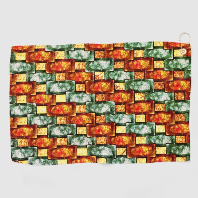 Toalla De Golf Platos rectangulares tallados y manchados, verde r (Horizontal)