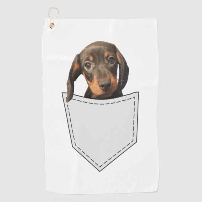 Toalla De Golf Pocket Dog Dachshund (Anverso)