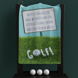 Toalla De Golf Poema divertido del mejor golfista jamás monograma