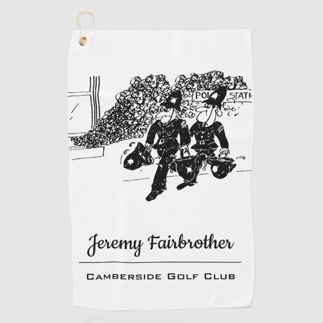 Toalla De Golf Policía del Reino Unido porta agua en cascos (Anverso)