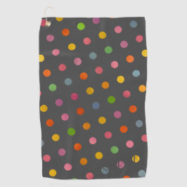 Toalla De Golf Polka Pastel Moderno Dots Gris Carbón Monogramado