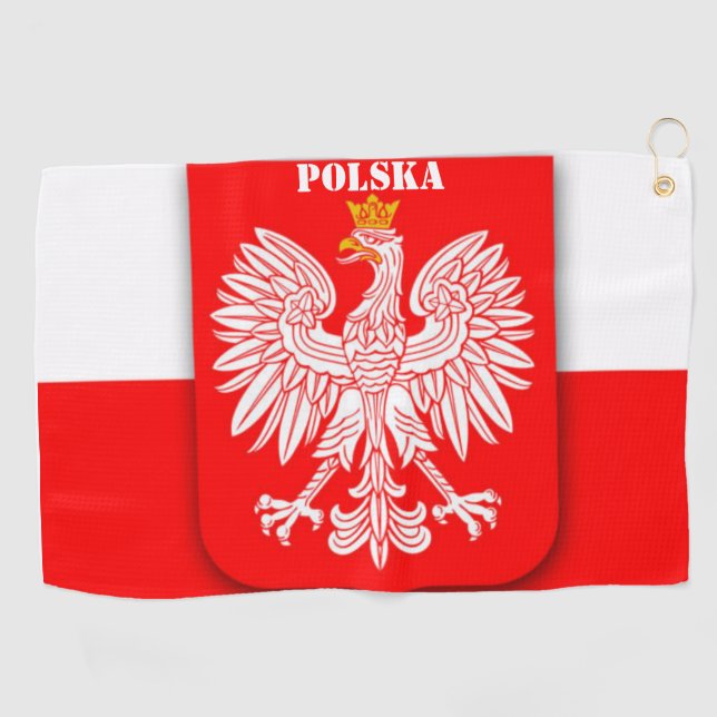 Toalla De Golf Polska Patriótica de Bandera de Polonia (Horizontal)