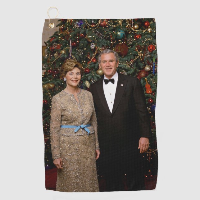 Toalla De Golf Presidente George Bush, Laura Navidades Casa Blanc (Anverso)