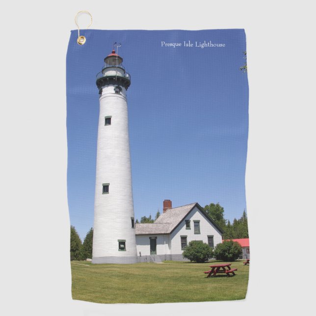 Toalla de golf Presque Isle Lighthouse (Anverso)