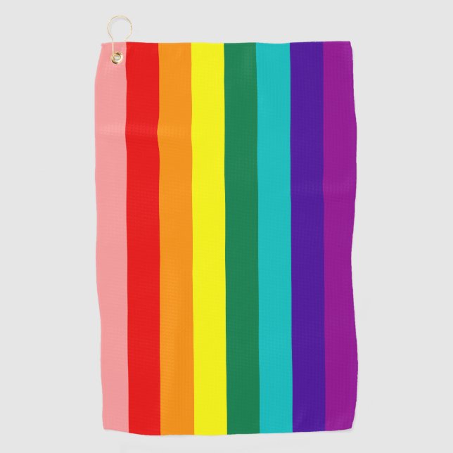 Toalla De Golf Primera bandera del orgullo arco iris (Anverso)