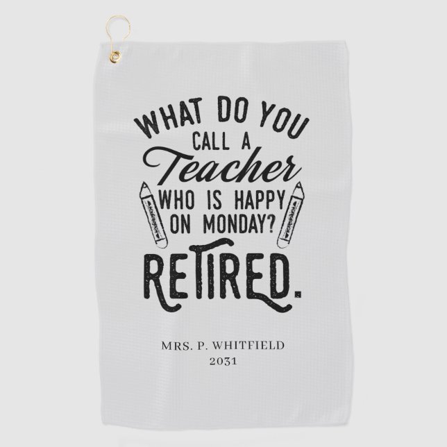 Toalla De Golf Profesor retirado Jefe de Personalizado de Jubilac (Anverso)