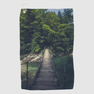 Toalla De Golf Puente colgante simple río Idrijca, Eslovenia