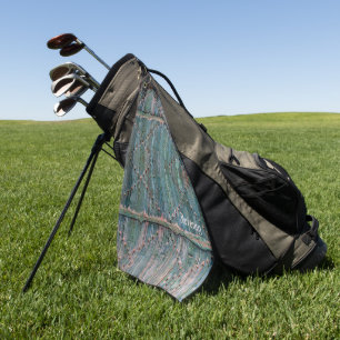 Toalla De Golf Puerta rústica de madera y hierro en azul, persona