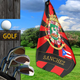 Toalla De Golf Puerto Rico Golf y Bandera Puertorriqueña / Patrio