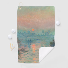 Toalla De Golf Puesta de sol de Monet en el Sena Impresionismo de