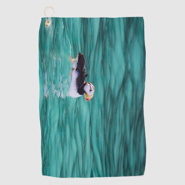 Toalla De Golf Puffin In Resurrection Bay, Alaska (Anverso)
