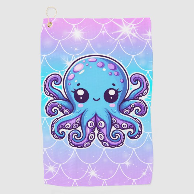 Toalla De Golf Pulpo azul lindo (Anverso)