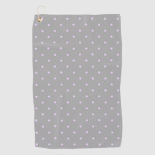Toalla De Golf Punto rosa fondo gris elegante lunares punteado
