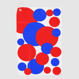 Toalla De Golf Puntos de Polka Rojo, Blanco y Azul