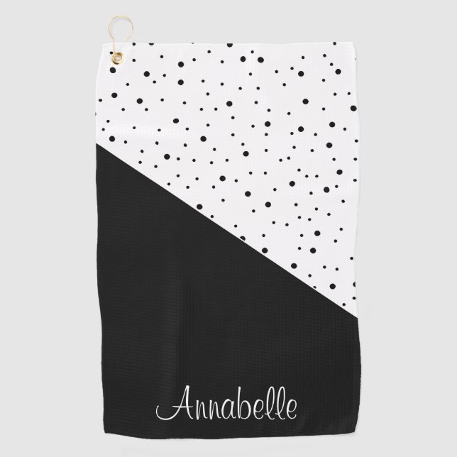 Toalla De Golf Puntos negros y blancos (Anverso)