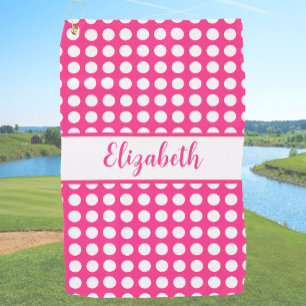 Toalla De Golf Puntos rojos divertidos personalizados para damas