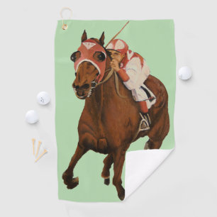 Toalla De Golf Pura Sangre Seabiscuit Clásico Caballo de Carreras