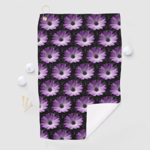 Toalla de golf Purple Daisy Flower