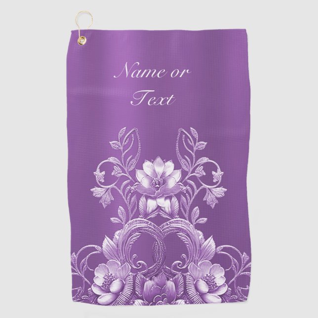 Toalla de golf Purple Floral (Anverso)