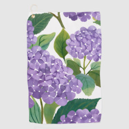 Toalla De Golf Purple Hydrangea Watercolor Floral Coastal