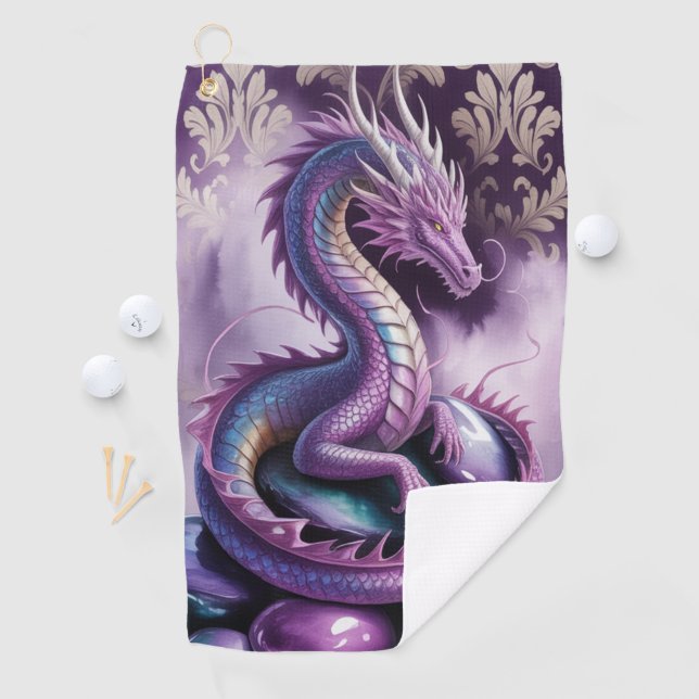 Toalla De Golf Purple Mystic Dragon Gothic (In situ)