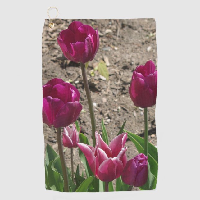 Toalla de golf Purple Tulips (Anverso)