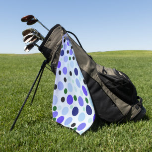 Toalla De Golf Púrpura Azul Y Polka Verde,