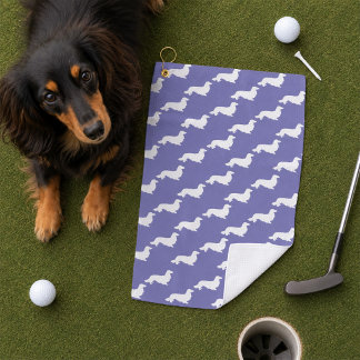 Toalla de golf púrpura Dachshund Regalo para golfi