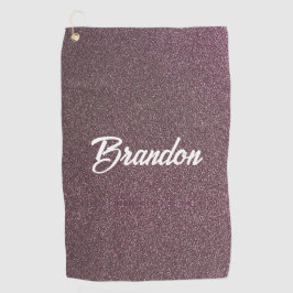 Toalla De Golf Purpurina de color de ciruela de nombre personaliz