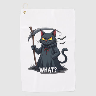 Toalla De Golf Qué Gato Gato Negro Halloween Gato Espantoso Gato