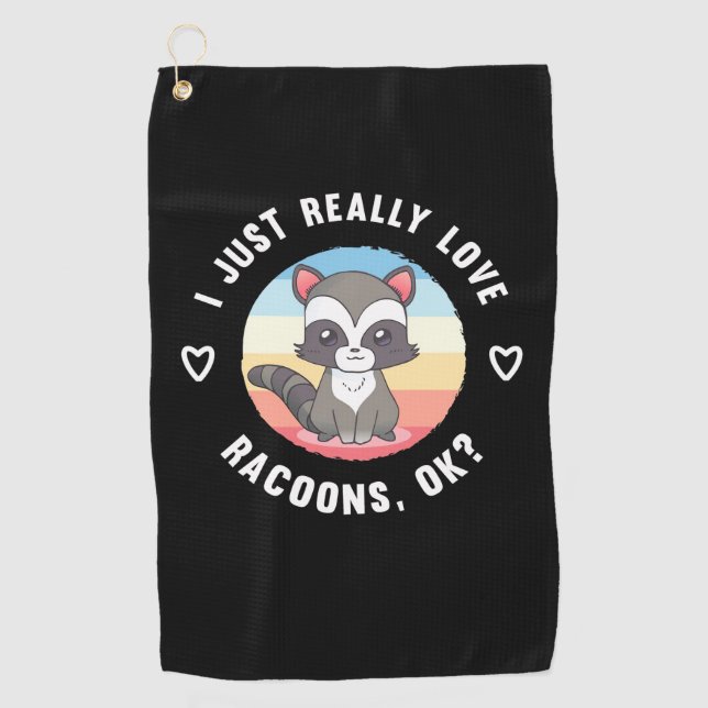Toalla De Golf Raccoon Lover Me Encanta Realmente Raccoon (Anverso)