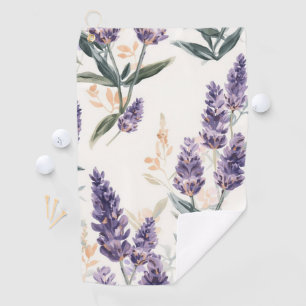 Toalla De Golf Ramilletes de lavanda Botánico acuarela Floral púr