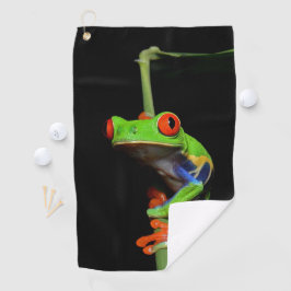 Toalla De Golf Rana de árbol pintado con ojos rojos
